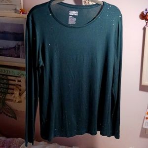 Gorgeous! Celebrate Together Silky Sparkle Forest Green✨️Top  L